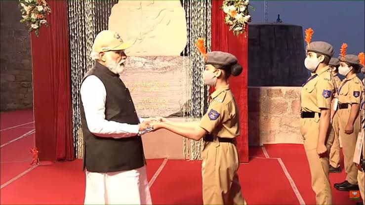 Cadet being honoured on stage